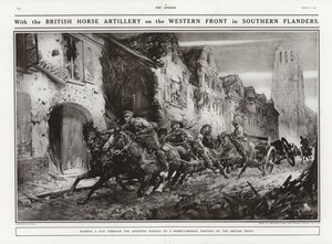 Artillería a caballo británica en el Frente Occidental en el sur de Flandes, Primera Guerra Mundial